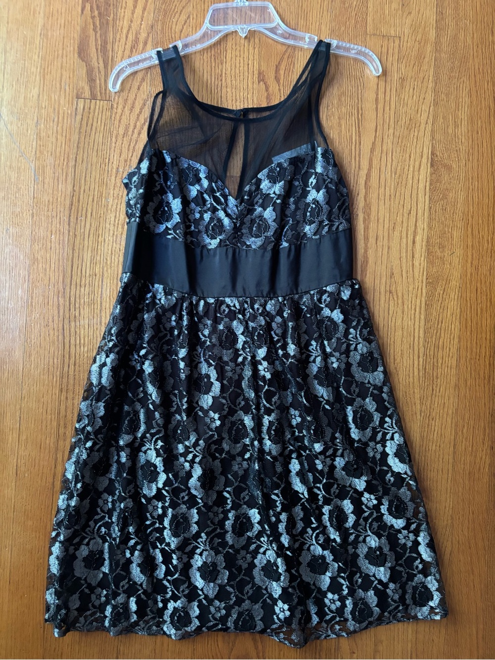 Plenty by Tracy Reese Black Lace Overlay Fit-and-Flare Dress